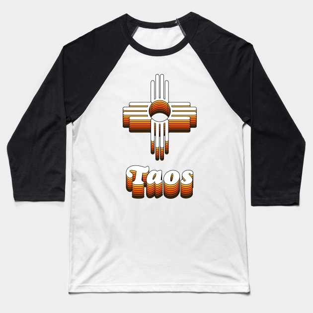 Taos // Retro New Mexico Pride Baseball T-Shirt by darklordpug